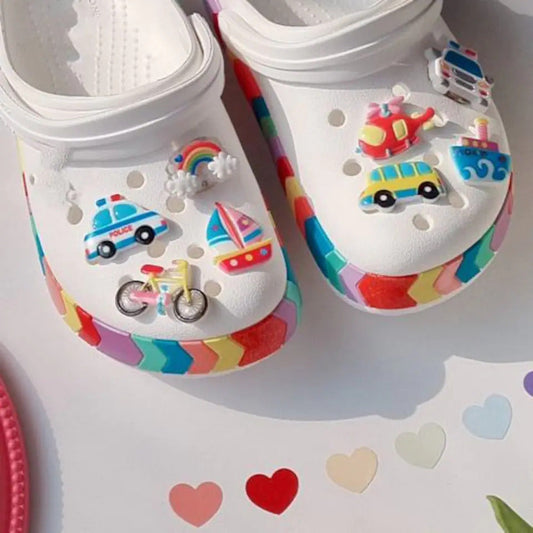 Charms 101 | Jibbitz for Crocs | Shoe Charms [8PCS] Transportation Set