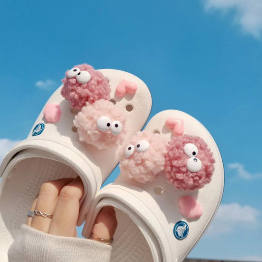 Charms 101 | Jibbitz for Crocs | Shoe Charms [8PCS] Pink Pompoms Set